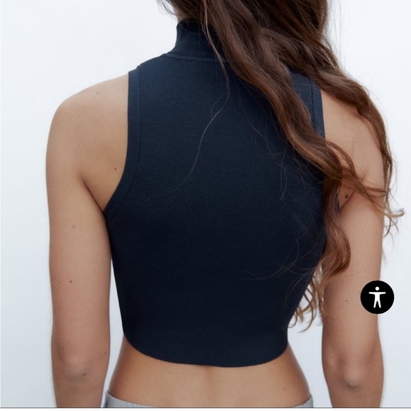 NWT ZARA BASIC MOCK NECK KNIT TOP - Picture 6 of 7